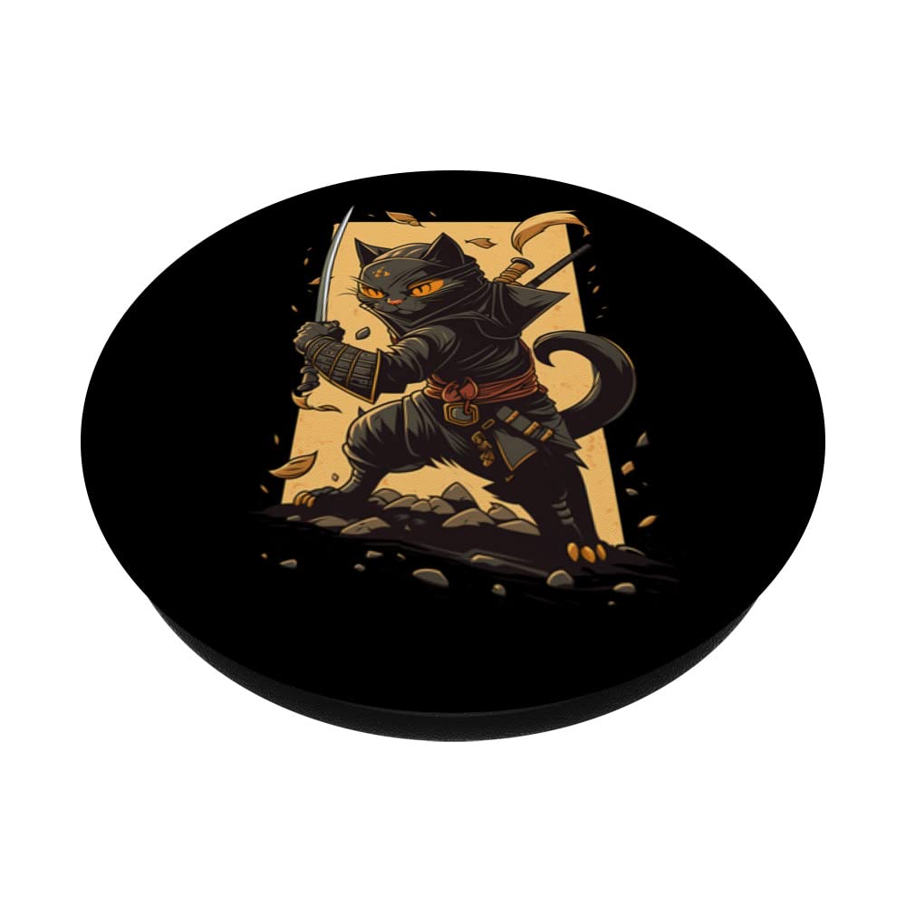 1 pezzo Targa vintage in metallo con Gatto Samurai, Motivazionale Non