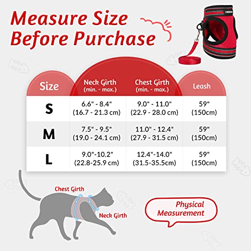 rabbitgoo Cat Harness and Leash Set for Walking Escape Proof Adjustable Soft Kittens Vest with Reflective Strip for Extra Small Cats Comfortable Choke-Proof Outdoor Vest Harness - Image 2
