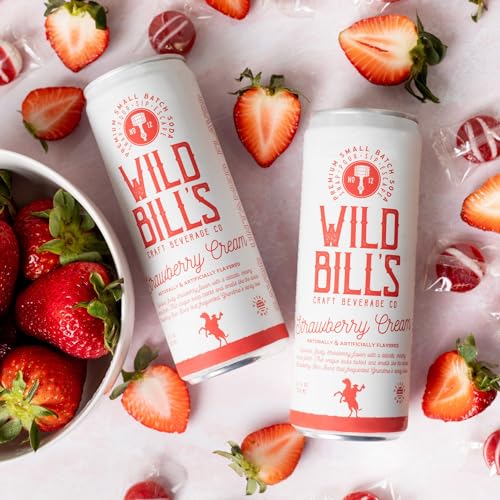 Image of Wild Bill's Craft Soda Soft Drinks Fruity Variety Pack, Strawberry, Grape, Rocket Pop, Orange Cream, Pure Cane Sugar, Caffeine Free, NO High Fructose Corn Syrup, Gluten Free 12 Pack
