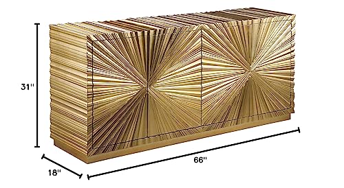 Meridian Furniture 324 Golda Collection Modern | Contemporary Gold Leaf Sideboard/Buffet thumb #2