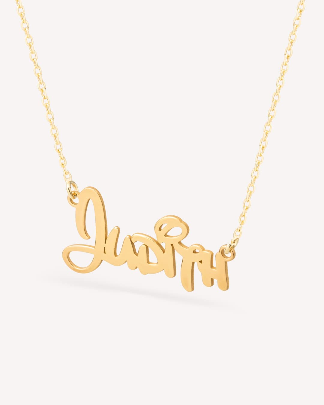 Colgante Personalizado con Nombre - Plata de Ley 925/1000 para Mujer – Collar Artesanal con Cadena Ajustable - Hecho en España (Modelo Funny Oro, Plata de Ley)