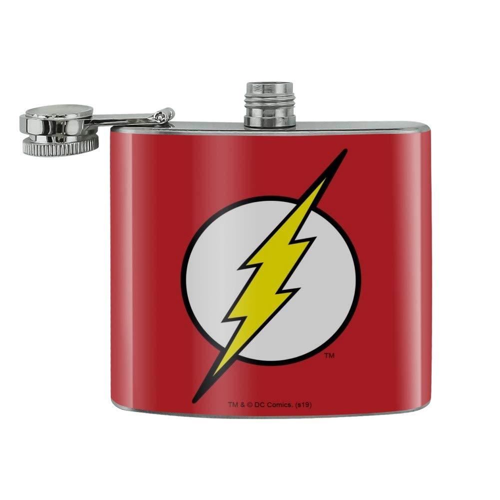 The Flash Lightning Bolt Logo Stainless Steel 5oz Hip Drink Kidney Flask