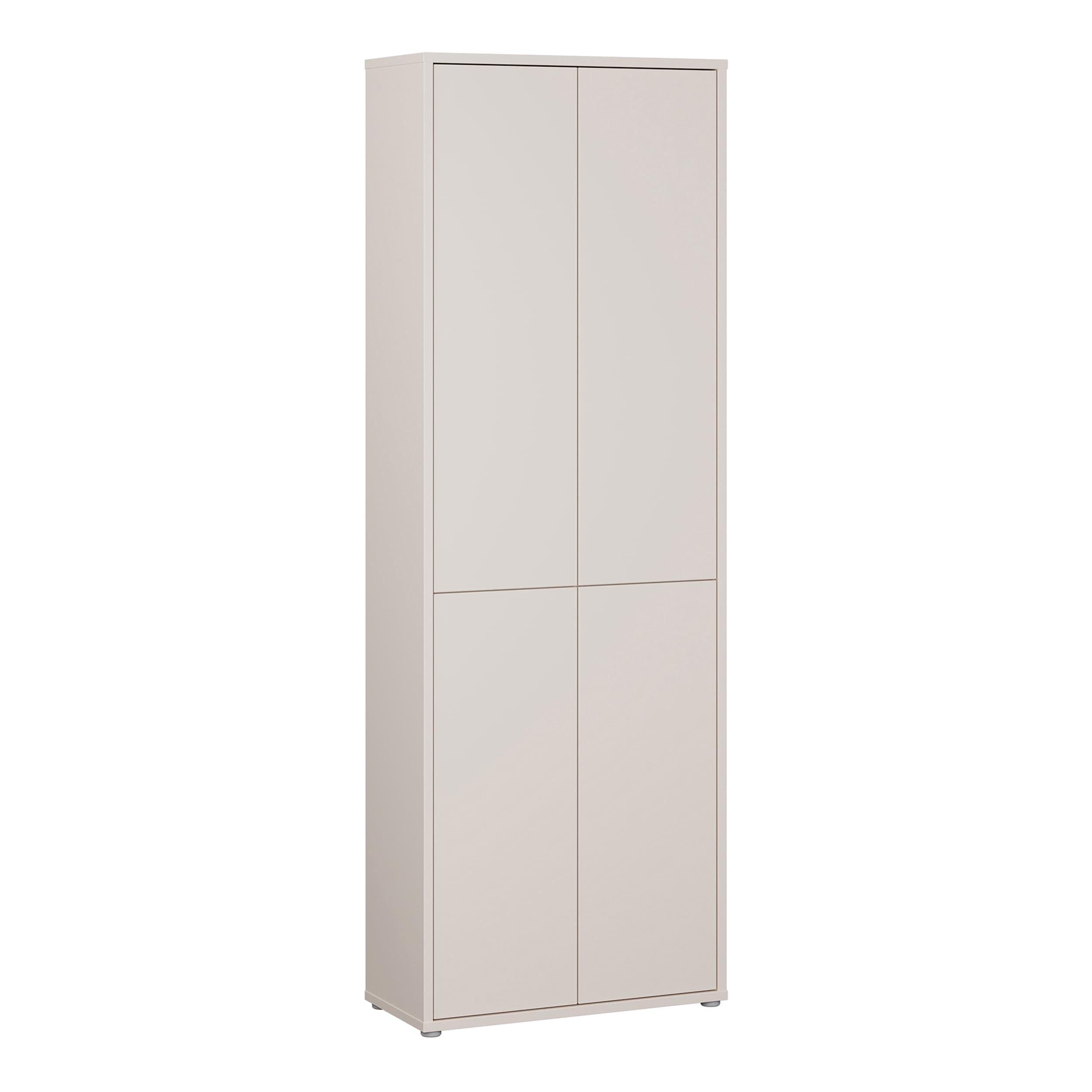 Forte Alice Springs Hochschrank 50, modern-minimalistisch, 4-türig, Wohn-/Esszimmer, Holzwerkstoff, Kaschmir Beige, 74,5 cm breit x 214,3 cm hoch x 34,9 cm tief