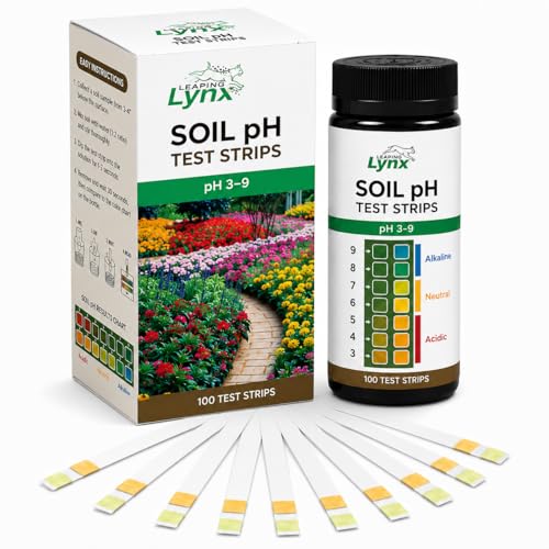 Soil pH Test Kit (3-9 Range) &ndash; 100 Test Strips for Garden, Lawn, Vegetable & Flower Beds | Quick...