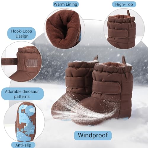 Baby Boys Girls Boots Infant Moccasins High Top Booties Toddler Non-Slip Soft Sole First Walker Crib Shoes 3-6,6-12,12-18 Months3