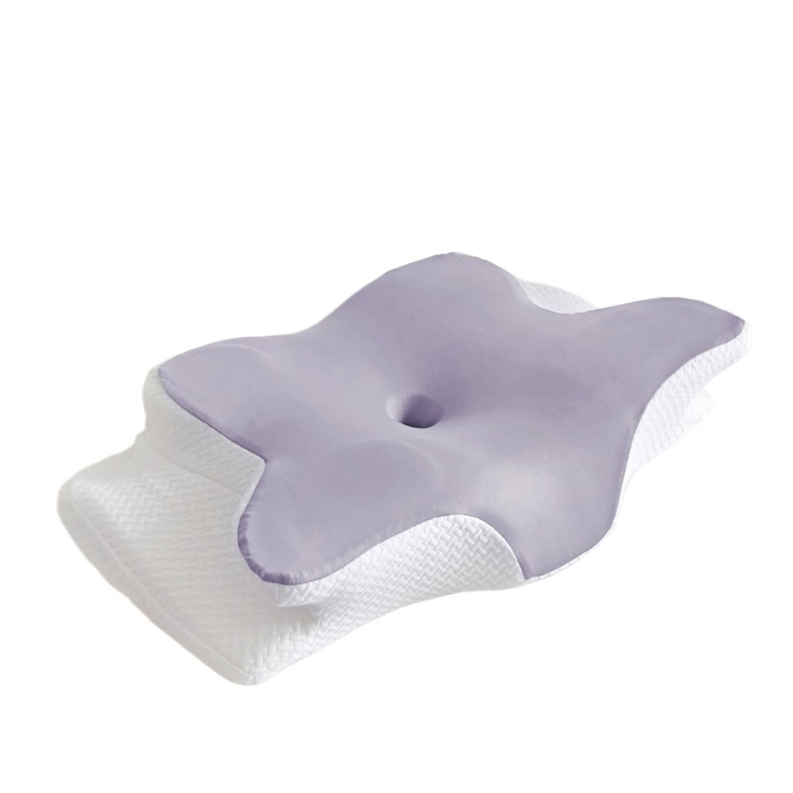 Dvmsief Purple Latex Pillow Special-Shaped Horn Pillow, Butterfly Memory Cotton Slow Rebound Neck Protection Sleep(Purple)