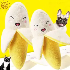 Brinquedo Pet Banana de Pelúcia Com Apito QC-60111