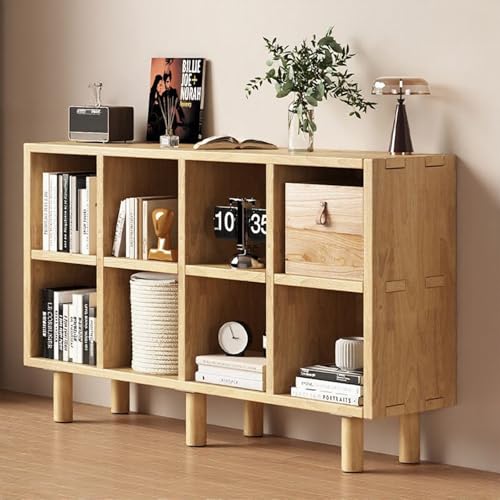 Dnowegas 低い本棚 書棚 収納ラック 収納棚 絵本ラック 子供用コミックラック 卓上シェルフ ィスプレイシェルフ ラック 格子キャビネット 格子ラック 絵本棚 茶器収納棚 茶キャビネット オープンラック 低い本棚大容量 ウッド ナチュラル ブックス