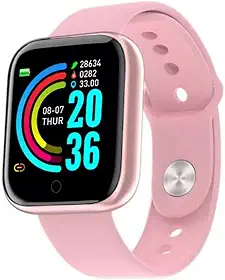 Relógio Inteligente SmartWatch Fitness design elegante fino superleve com monitoramento de atividade e frequência cardíaca durante todo o dia, monitoramento de sono, pedômetro compatível com iOS e Android (Rosa)