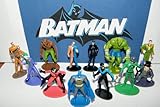 Batman Superhero and Villains Mini Toy Figure Set of 12 with Catwoman, Joker, Robin, Nightwing Etc