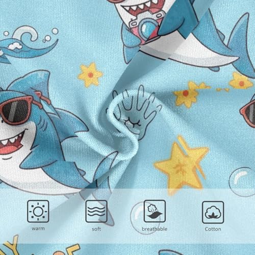 CHIFIGNO Cute Cartoon Sharks Blue Boys Briefs Cotton Boy Underwear Breathable Printed Briefs Underwear3