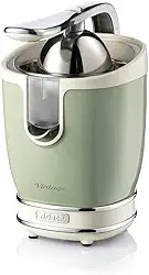 Ariete 413, Espremedor de Frutas Professional Com Alavanca Vintage Verde, 2 Cones para Frutas grandes e pequenas, Bico Anti-Gotejamento, Motor Silencioso - 85Wats - 127V