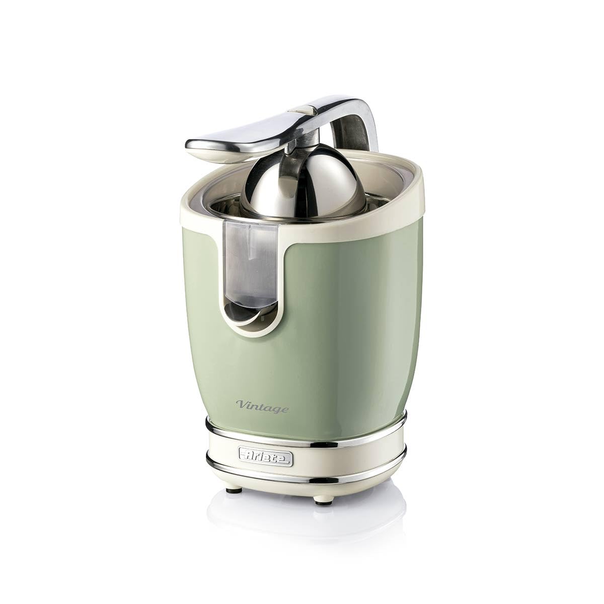 Ariete 413, Espremedor de Frutas Professional Com Alavanca Vintage Verde, 2 Cones para