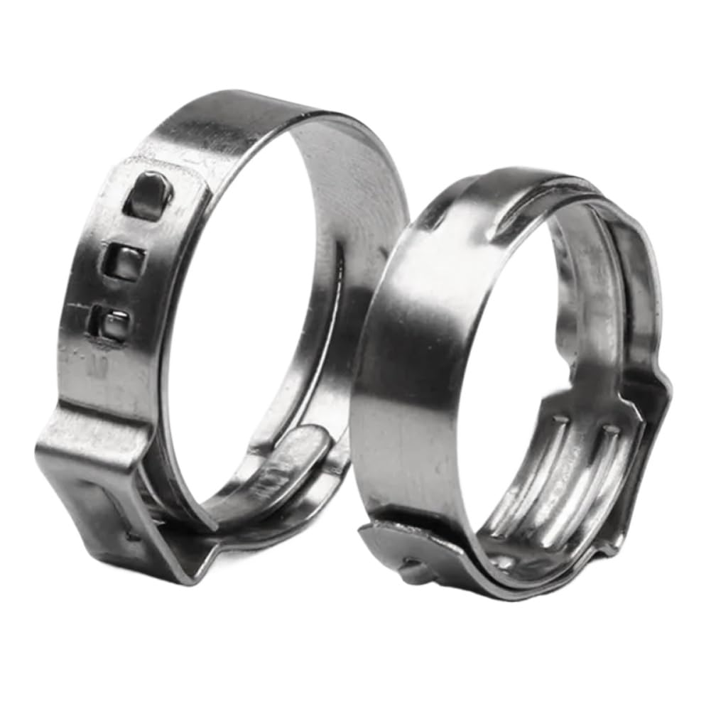 Set di fascette stringitubo a orecchio singolo, 130 pezzi, con 1 morsetto per tubo flessibile, in acciaio inox, 7-21 mm