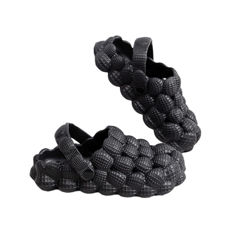 Bubble Slippers | Unisex Adults Orange Flat Sandals | Modern Open Toe Slip On Slippers with Lychee Grain Texture and 15 Curved Toe