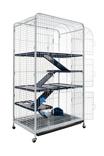 Tyrol BigTower Käfig für kleine Tiere, blau/schwarz, 79 x 52 x 140 cm