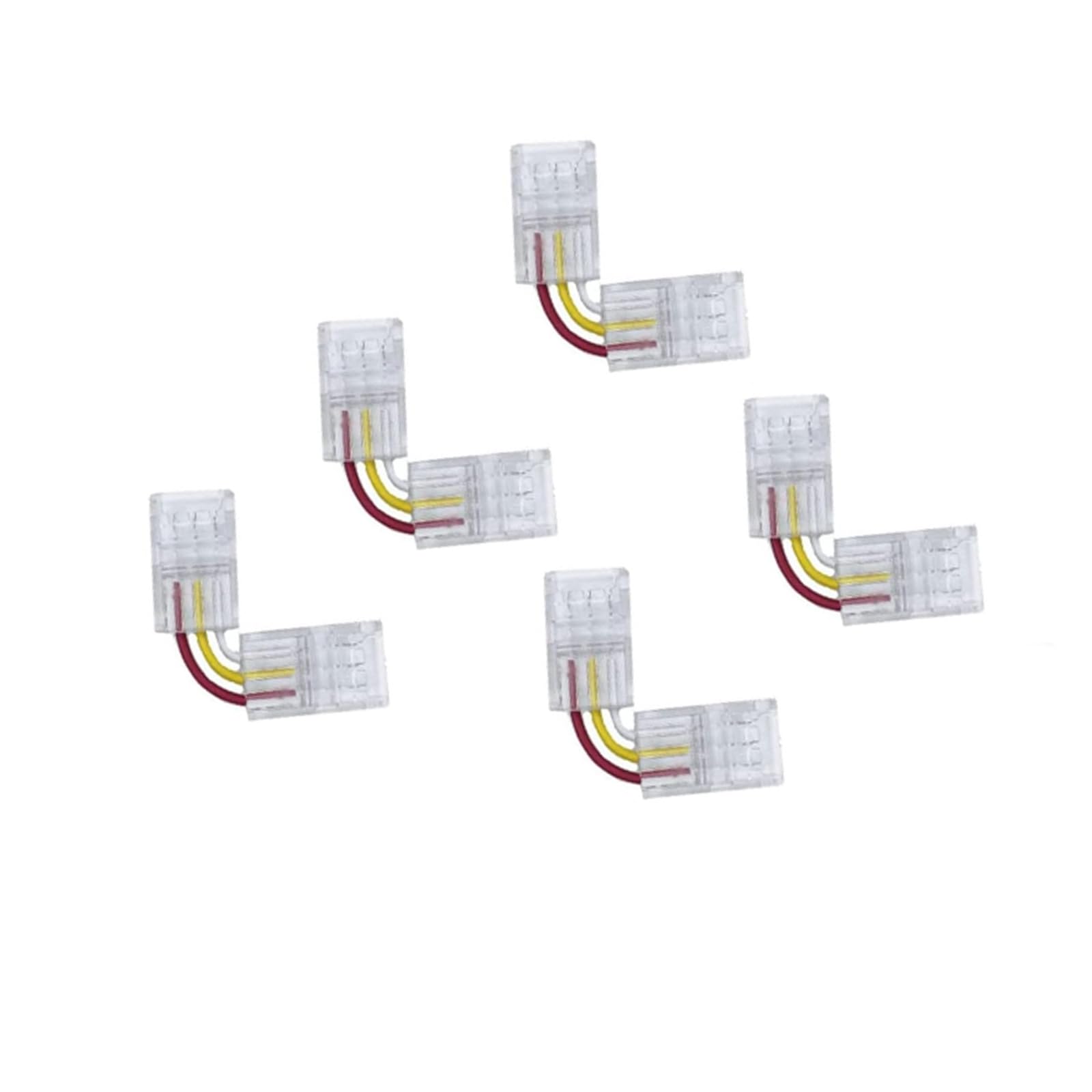 5pcs LED Bar Corner Connector for 5050 3528 RGB RGBW RGB + CCT LED Strip Lights 3pin8mm Right Angle L-Shape Solderless Adjustable Connector