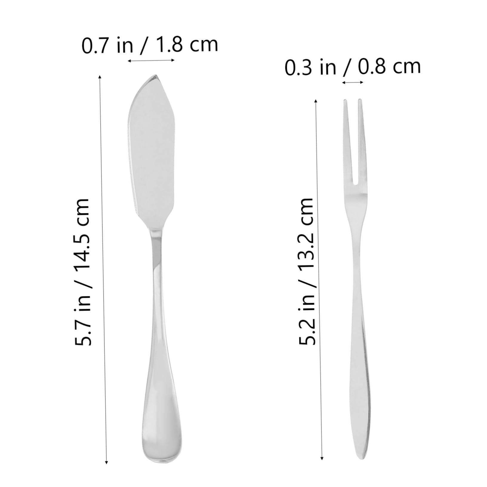 OFFSCH 8 Piece Set It Fruit Forks Butter Knives Stainless Steel Tableware for Appetizers Buffets Cocktails Salads