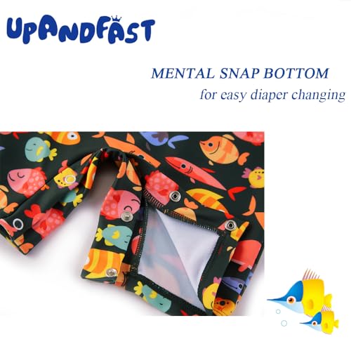 upandfast Baby Boys/Girls Zipper Swimwear with Snap Bottom UPF 50+ Sun Protection Toddler One Piece Swimsuit4