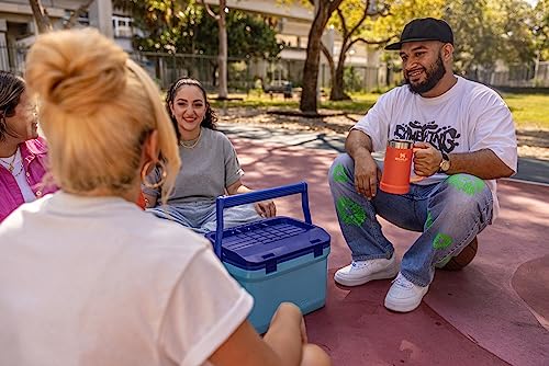 Image of STANLEY Stay-Chill Beer Stein 24 oz | Heavy Duty Big Grip Handle | Beer Tumbler Drink Cup, Holds 2 Cans | Insulated Stainless Steel Party Mug | BPA-Free | Tigerlily