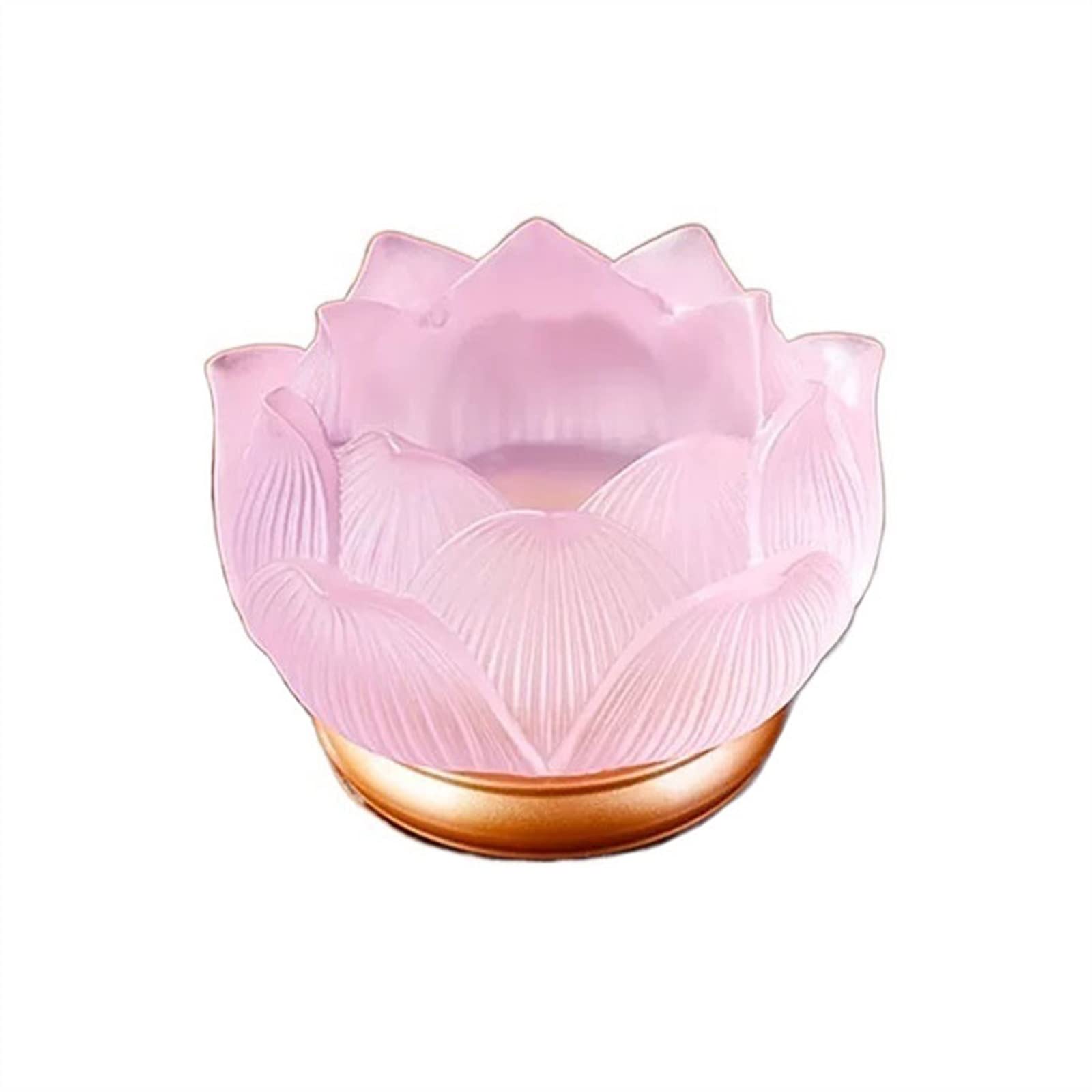 Candelabra Glazed Lotus Candlestick Household Decoration Ornaments Candle Holder Offering Lamp Decorate(Pink)