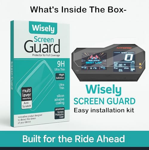 Image of Wisely Premium Screen Guard for TVS NTorq 125XT Scooter Instrument Display Cluster Digital Meter Protector Ntorq 125 XT BS6, Easy installation kit, HD Clear, Full Cover