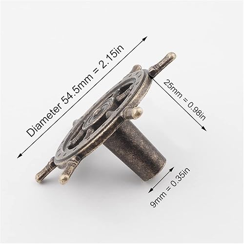 Miniatura 2 de WenRan Barra antigua de 2.126 in de diámetro, gancho de pared creativo de un solo agujero, manija para volante, manija de aleación de zinc, manija