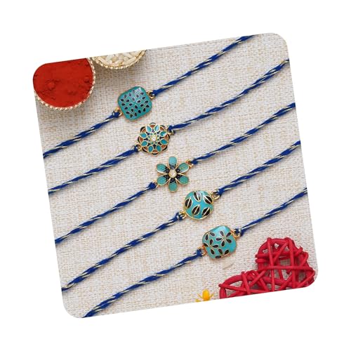Image of eCraftIndia Unisex Adult Designer Rakhi And Roli Tikka Matki