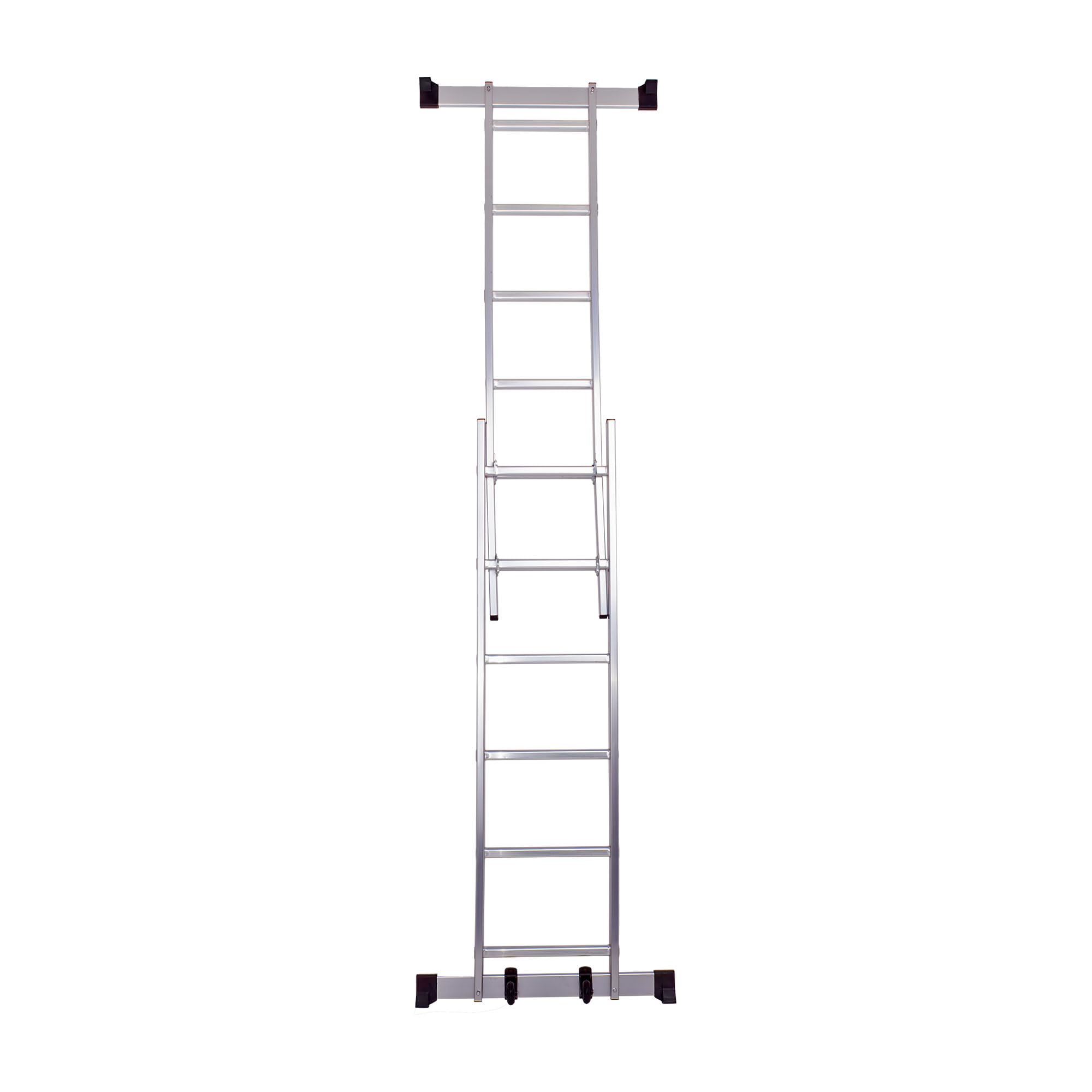BOUDECH® RIG 100 – Impalcatura Multifunzione Trabattello 3 in 1 H165,5 cm Scala Ponteggio da Lavoro con Ruote in Alluminio Portata max 150 Kg