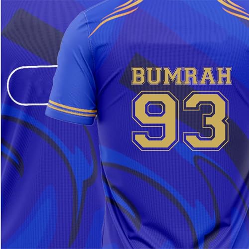 Image of Bumrah Sharma Jersey 93 Number Jersey with Shorts Club Team Cricket Jerseys Team Men's Half Sleeve New