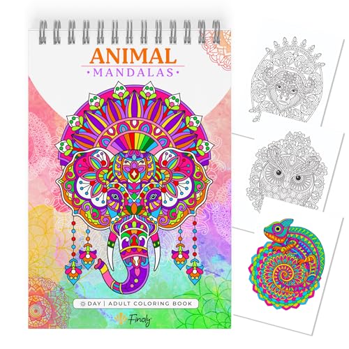 Finoly Libro Mandala da colorare Adulti Magical Patterns 30 llustrazioni Originali | Libri mandala da Colorare per Adulti A4 | Album Mandala da Colorare Carta Premium | Rilegatura a Spirale (Giorno)