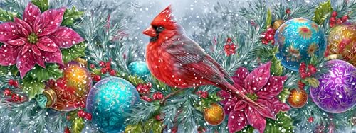 Reofrey ダイヤモンドアート 大きいサイズ クリスマスダイヤモンドの絵画 、クロスステッチ キット鳥, 手作りキット 全面貼り付けタイプ ビーズア DIY 手芸キットホーム レストラン ラインストーン ホーム 壁掛け 装飾品 30x80cm