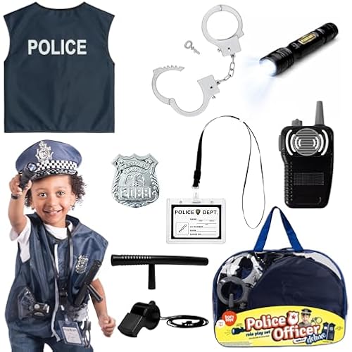 Born Toys Police Officer Costume for Kids, Dress Up Set for Boys & Girls 3+