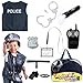 12 Pcs Police Costume for kids with Toy Role Play Kit with police badge, handcuffs,kids flashlight for Cop Costume, great for HALLOWEEN costume, FBI,Detective,Swat, and Kids Dress-up clothes