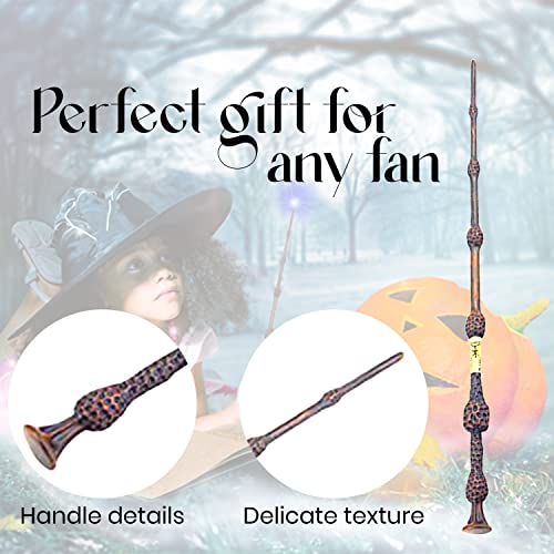 Image of Harry Potter Wizard Wand | Lightweight Polyresin & Metal Magic Wand Attractive Magic Wizard Wands For Harry Potter Fans (Style 1), Brown, Kids
