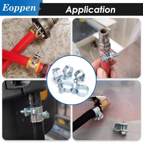 Image of 34Pcs 5 Sizes 8-18mm Fuel Line Clamp Assortment Kit, 1 /4Inch 5 /16Inch 3 /8Inch Fuel Injection Gas Line Hose Clamps for Diesel Petrol Pipe