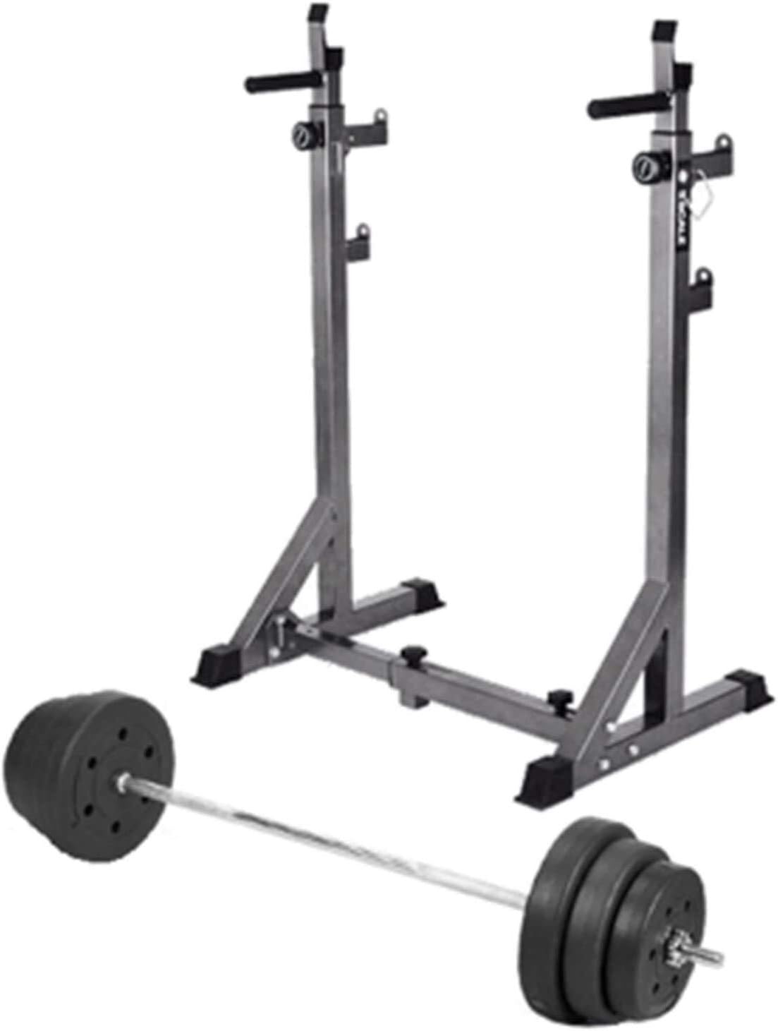 Squat Rack,Multi-Function Barbell Rack Weight Bench Stand Free Press Bench Frame Adjustable Height and Width Home Gym Strength Training Stand Fitness