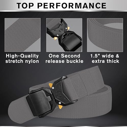 Image of TECEUM Tactical Belt - Heavy-Duty & Quick Release - Military, Work, Rigger, Duty & Utility Belt for Men