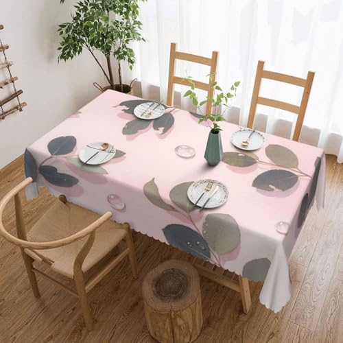 Nappes anti tache rectangle eucalyptus 137x183cm table