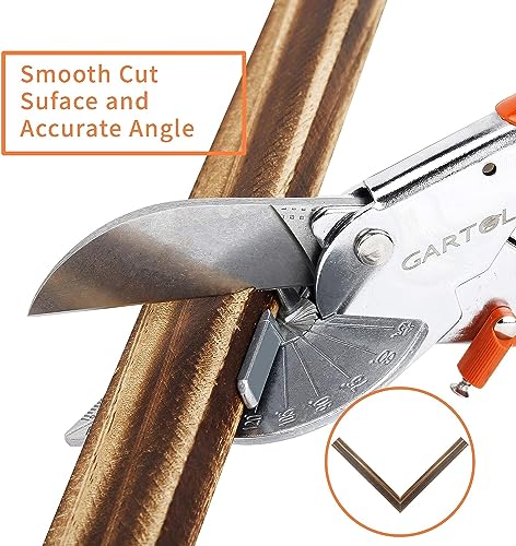 GARTOL Miter Shears, Multifunctional Trunking Shears for Angular Cutting of Moulding and Trim, Adjustable at 45 to 135 Degree, Hand Tools for Cutting Soft Wood, Plastic, PVC, No Replacement Blade