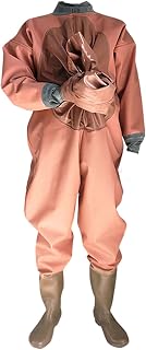 Fishing chest waders Unisex, Full Body Chest Waders, Heavy Duty Fishing Hunting Chest Waders, Thick One-Piece Fishing Suit with Rubber Boots, Non-Slip, Waterproof, Easy to Wear,Red,39EU