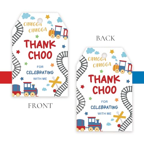 50 peças de etiquetas de agradecimento de trem, etiqueta de presente de lembrancinhas de trem ferrov