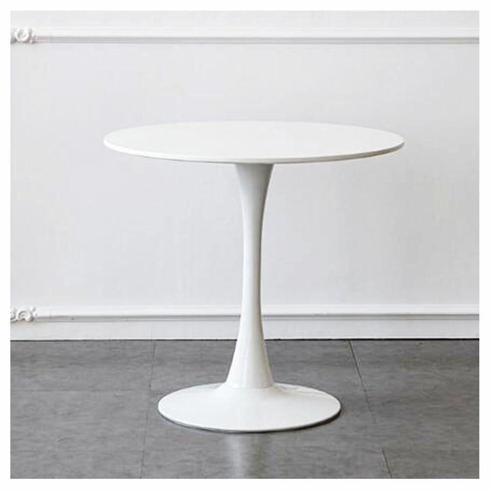 Moderno Tavolo da Pranzo Rotondo Design Bianco MDF Piccola Cucina e Sala da Pranzo 50/60/70/80 cm Tavolino Versatile Elegante Home Mobili