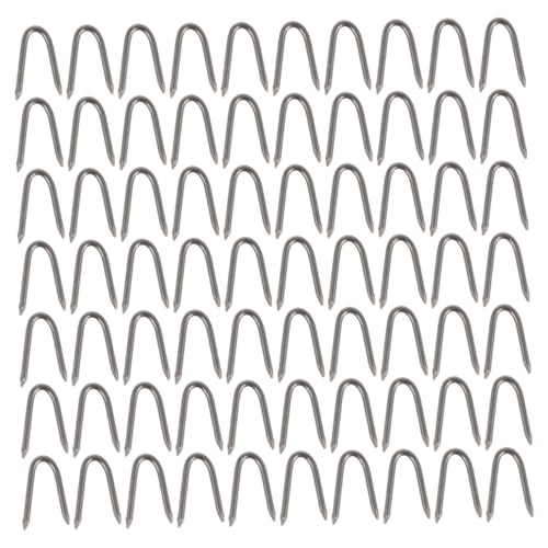 SHINEOFI Lot De 140 Clous De Fixation En u Pour Clôtures De Jardin, Agrafes En Fer 6 Mm, Fixation Filet En Fil D’acier, Usage Extérieur Pour Grillage Et Piquets De Clôture