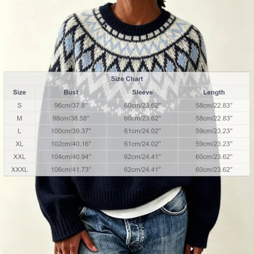Women Knit Sweater Tops Long Sleeve Crew Neck Casual Pullover Fall Sweaters - image 5