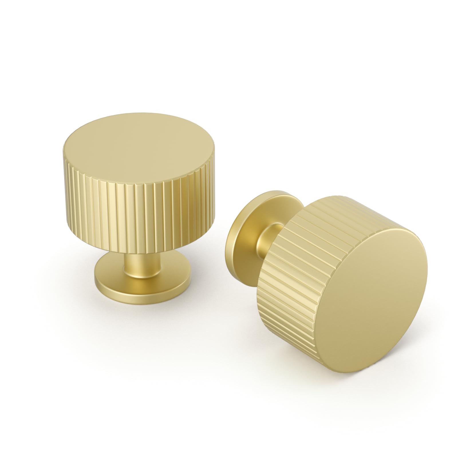 homdiy 10 Pack Knobs Gold Kitchen Knobs, Brushed Brass