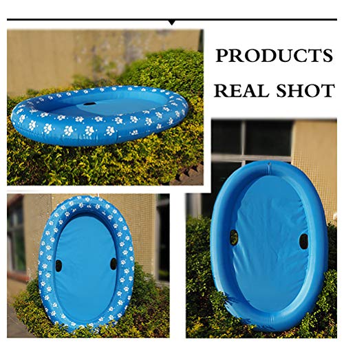 Xiuganpo PVC Pipe Inflatable Dog Pool Float Boat, Folding Pet Swimming Pool Raft for Small Large Dogs 140 * 96cm - Image 2
