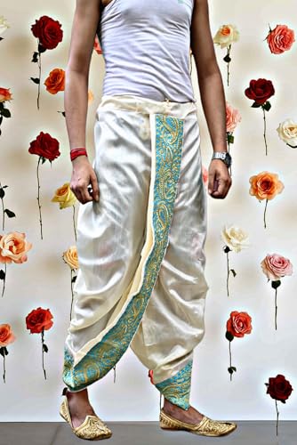 Image of Men's Ready to Wear Pant System MARWADI Embroidered Dhoti for Marriage, Party, Pooja, Festival etc. (GC009)