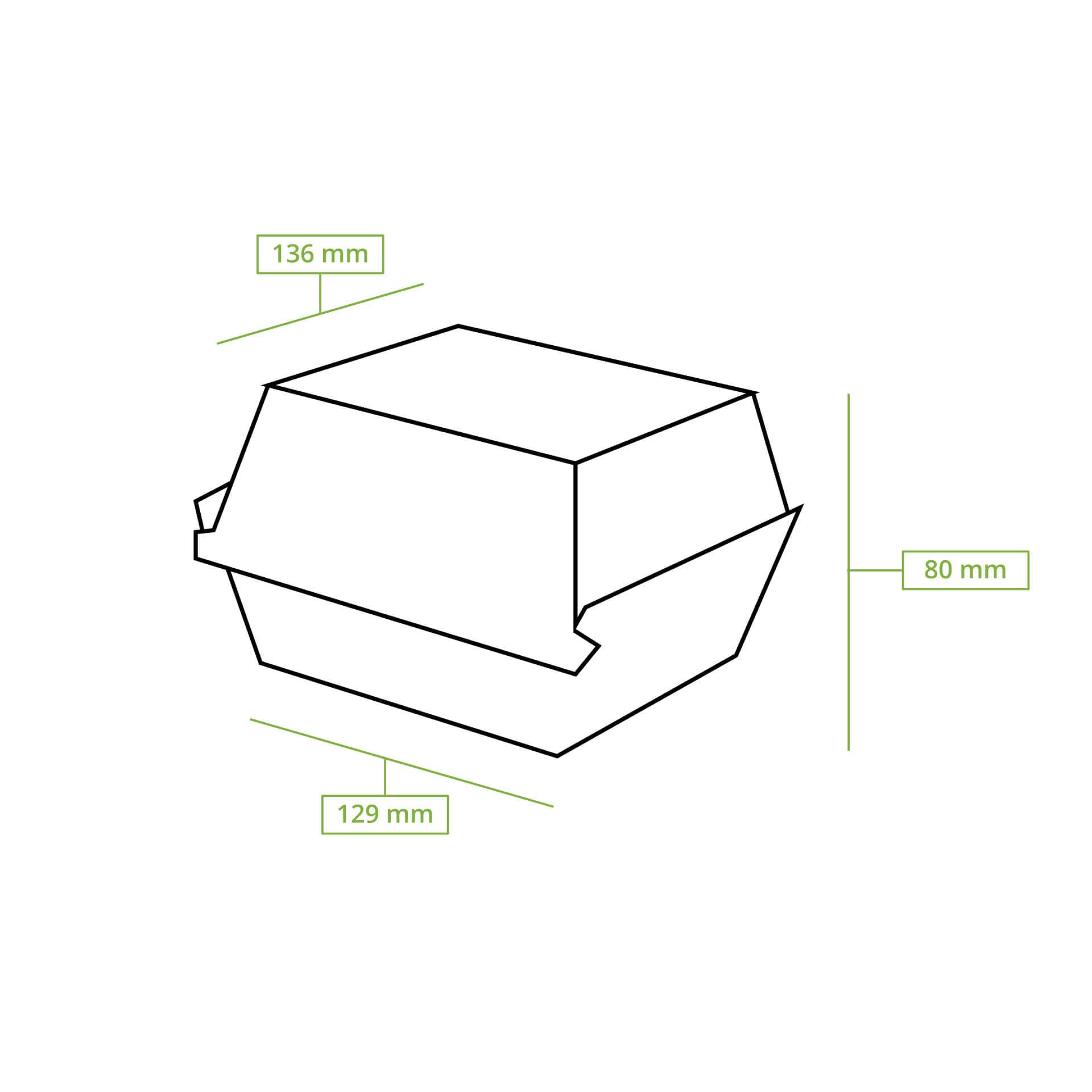 BIOZOYG Take Away Burger Box 300 pezzi I Scatole per hamburger con coperchio incernierato in cartone di fibra fresca I Imballaggio resistente ai grassi marrone-bianco 11,5 x 10,5 x 8 cm I Riciclabile