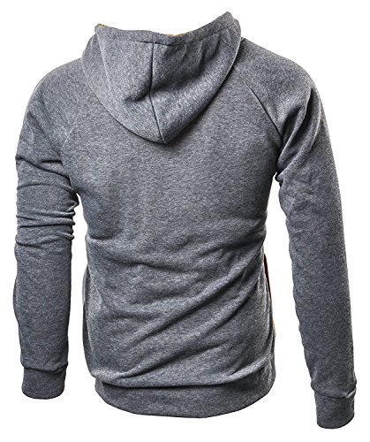 Mooncolour Men's Novelty Color Block Pullover Hoodies Outwear #TOP2